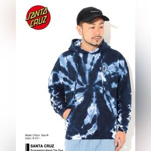 Blue Santa Cruz Tie Dye Screaming Hand Hoodie